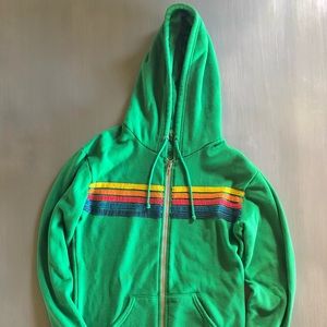 Vintage Aviator Nation Kelly Green Rainbow Hoodie